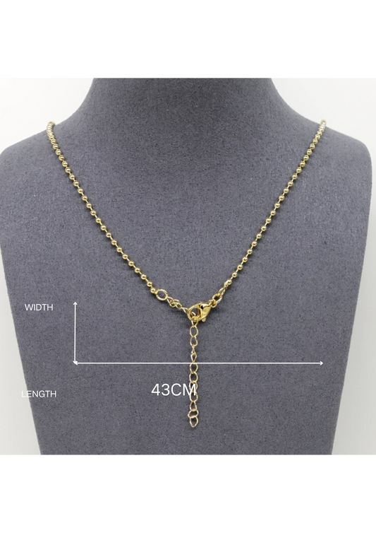 43cm/镀金18k金色/圆珠项链男女通用日常简约