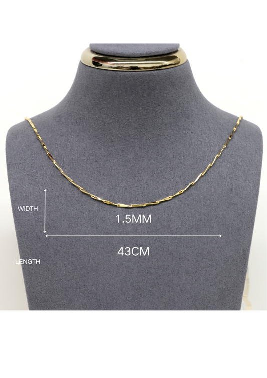 1.5mm*43cm/镀金18k/瓜子项链男女通用